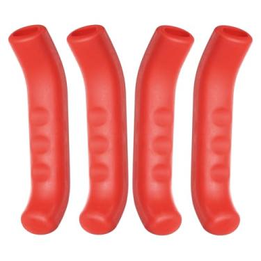 Imagem de 2 pares de capa de alavanca de freio de bicicleta de silicone protetor de manete de freio antiderrapante capa de proteção de manípulo de freio para ciclismo de estrada de montanha, vermelho