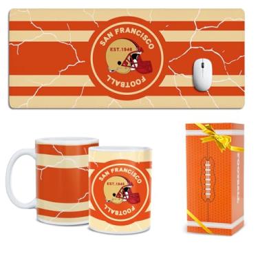 Imagem de Conjunto de caneca de café para fãs de futebol e grande tapete de tapete de tapete temático de São Francisco, loja de fãs, homens, mulheres, equipamento esportivo, vestuário, lembranças, decoração