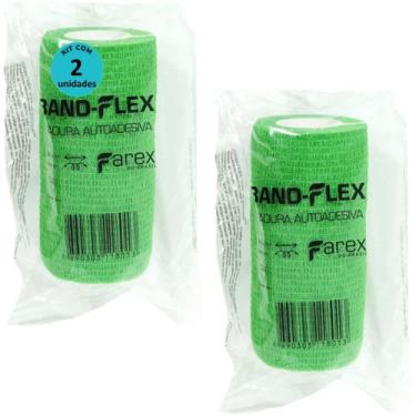 Imagem de Atadura 10cm Verde Band Flex Autoadesiva Para Animais Farex Kit Com 2