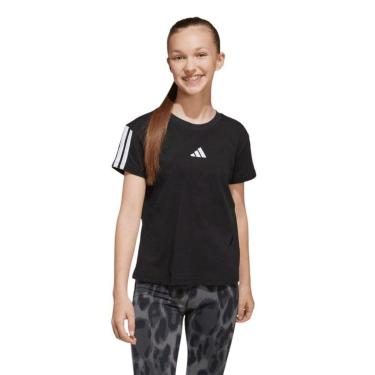 Imagem de Camiseta Adidas Essentias 3 Stripes Infantil - Preto 7-8-Masculino