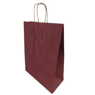 Imagem de Sacola LC Liso Papel Kraft Natural Alça Natural - Marsala 23,5x10x31,5 c/10un