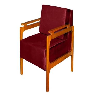 Imagem de Poltrona Decorativa Yasmin Luxo Dora Bela Cor 0124 Bordô