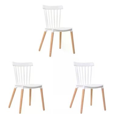 Imagem de Kit 03 Cadeiras Paris - Branco Branco