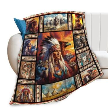 Imagem de Cobertor de flanela indígena indígena sudoeste ultramacio, aconchegante, cobertor para decoração de lã, presente para crianças, mulheres, homens, sofá-cama 127 x 101 cm