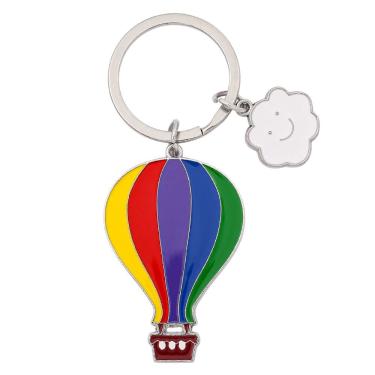 Imagem de Chaveiro: balão de ar quente colorido criativo com nuvem sorridente