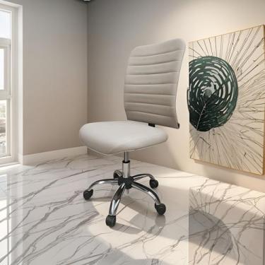 Imagem de Cadeira Ergonômica Bege De Escritório Office Secretaria NR17 Pistão a 