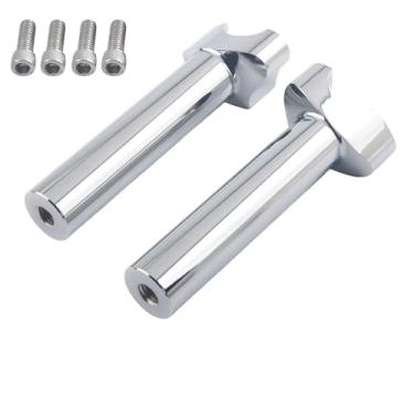 Imagem de FINMOKAL Elevadores de guidão de motocicleta retos de 15 cm de altura para guidão de 2,5 cm, compatível com Harley Dyna/Street Bob/Softail/Sportster e outros modelos (cromado)