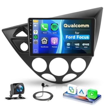Imagem de Rádio Qualcomm de 8 núcleos 4 GB + 64 GB para Ford Focus 1998-2006 Android estéreo sem fio CarPlay Android Auto, Snapdragon Driauto tela sensível ao toque de 9 polegadas com GPS Navi Bluetooth WiFi