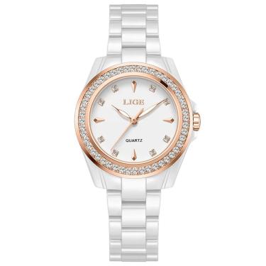 Imagem de Relógio Feminino design luminoso cerâmica vintage à prova d´agua