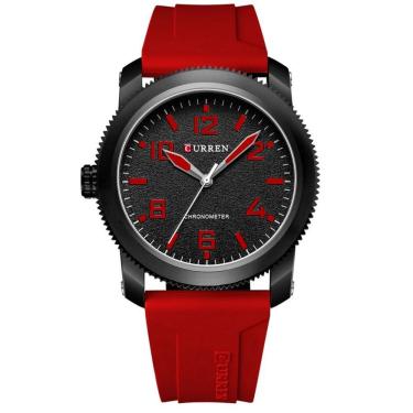 Imagem de relógio de pulso de quartzo masculino com pulseira de silicone impermeavel 