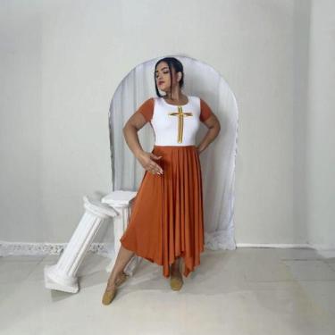 Imagem de Vestido de Dança Coreografia Plus Size Cruz Moda Evangélica - MISS FLO