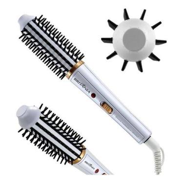 Imagem de Escova Modeladora Alisa E Modela Faz Cachos Britânia Bivolt, Branco, B