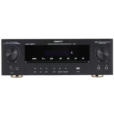 Imagem de SOBATTY Receptores estéreo amplificador de áudio doméstico, amplificador de canal 5.1 com Bluetooth 5.0, 8K HDMI ARC, óptico/coaxial, USB, saída de subwoofer, 8 modos DSP para casa, karaokê
