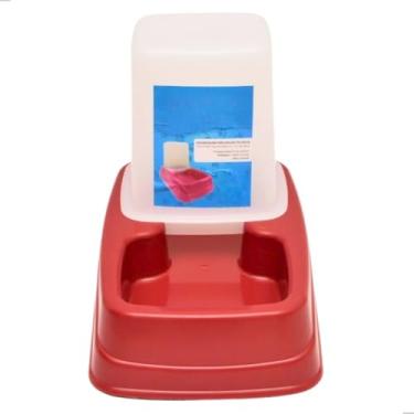 Imagem de Comedouro Automático Comedouro/Bebedouro Dupla Função Dispenser Cachorro e Gato 1 Kg/1,5 Litros (Vermelho)