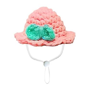 Imagem de Chapéus de malha para hamster – Chapéu de hamster pequeno para animais de estimação, roupas macias de animais com cordão ajustável, acessórios de fantasia para pássaros e férias