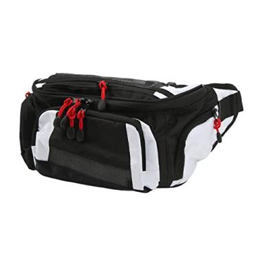 Imagem de Mochila Racing Fanny, Tecido Oxford Grosso e Respirável, Leve, Bolsa de Cintura para Motocicleta, Bolsos Internos de Malha para Motocicleta (Branco)