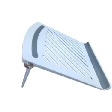 Imagem de Suporte para Notebook Ajustável, Plástico Branco, Altura 24,5cm, Inclinação 0-130°, Portátil com Sistema de Ventilação, para Home Office e Escritório