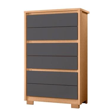 Imagem de Cômoda Para Quarto 6 Gavetas Mdp Duo Freijó/titanium