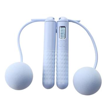 Imagem de Corda De Pular Sem Fio Com Contador Digital(Azul Bolas 65MM)