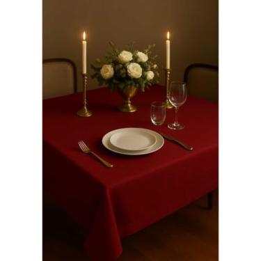 Imagem de Toalha de Mesa P/Decoração, Festa Junina e Piquenique Resistente(Oxford Vermelho,1.50x1.40m)