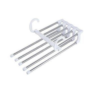 Imagem de Cabide Organizador Para Calças Em Inox Cor:Branco - Top Rio