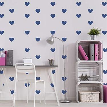 Imagem de Adesivo de Parede Infantil Corações Azul Royal 55un