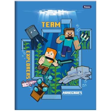 Imagem de Caderno Brochurão Universitário 200x275mm 80 Folhas Minecraft Capa B Foroni