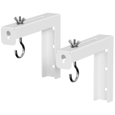 Imagem de PUTORSEN Suporte universal em L para tela de projetor, suporte para pendurar na parede, extensão ajustável de 15 cm com kit de gancho, comporta até 29,9 kg, para projetor doméstico e telas de filmes