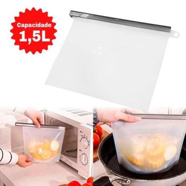Imagem de Saco Porta Alimentos Reutilizavel Silicone Freezer 1,5L - Innovaree-Co