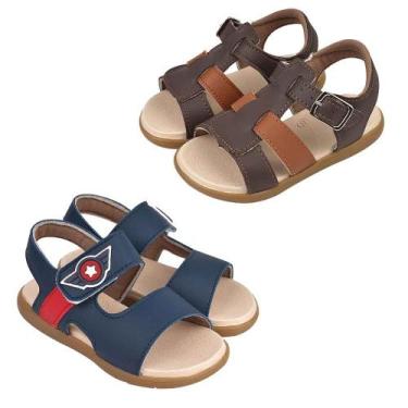 Imagem de Kit 2 Pares Sandália Papete Infantil Masculino Casual Heróis - Mimofle