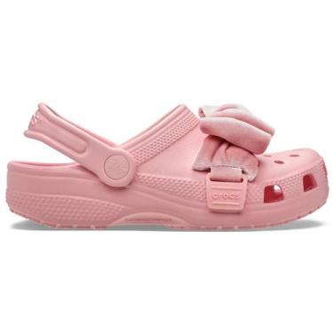 Imagem de Sandália Crocs Classic Bow Clog K Powder Pink, 30, Powder pink