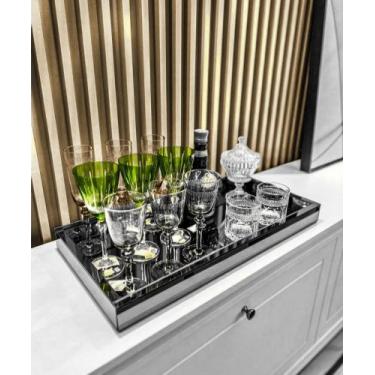 Imagem de Bandeja Espelho Fumê Para Bar Sala Cozinha Decoração 50x30 - Inova Dec