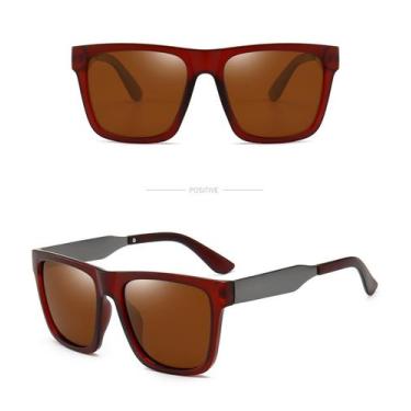 Imagem de Óculos De Sol Polarizado Marrom Masculino Square Uv 400 - OMG