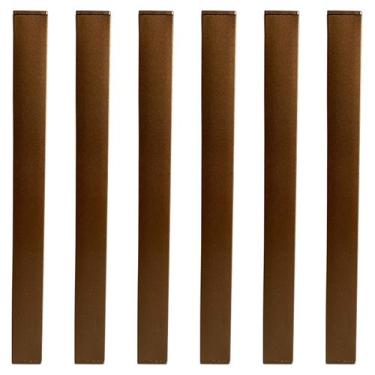 Imagem de Kit 6 Puxador Slim de Plástico Marrom para Móveis Balcão Cômoda Leve R