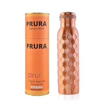 Imagem de PRURA Garrafa de água de cobre, um recipiente de cobre puro ayurvédico à prova de vazamento