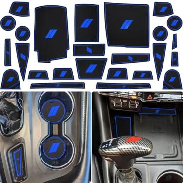 Imagem de CIMOF Forro de console central para Dodge Durango acessórios de 7 lugares 2021 2022 2023 2024 2025, suporte de copo, almofada de ranhura de porta, acabamento de porta-copos, interior antiderrapante