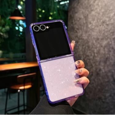 Imagem de GeeBerYo Capa magnética para Samsung Galaxy Z Flip 6/Flip 5 mulheres meninas, [efeito holográfico iridescente de mudança de cor] Capa protetora protetora fosca moderna, fina, fofa e exclusiva