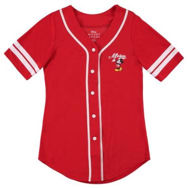 Imagem de Camisa de beisebol feminina Disney Mickey & Minnie Mouse