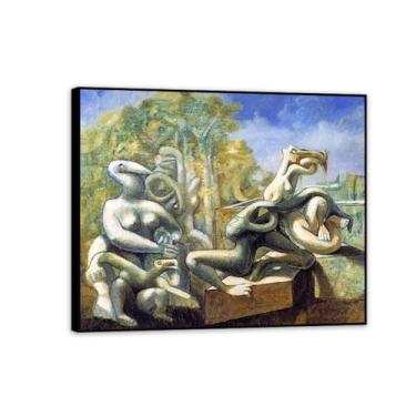 Imagem de Pôster Max Ernst Déjeuner sur l'herbe Reproduções de pinturas famosas Surrealismo Arte de parede Tela Max Ernst Decoração de parede para presentes de sala de estar 80 x 60 cm (32 x 24 polegadas