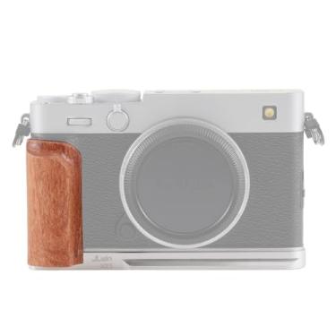 Imagem de Alça de madeira em forma de L Foto4easy para câmera Fuji X-E5 com placa de base de liberação rápida para tripés Arca Swiss on Gimbal