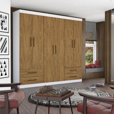 Imagem de Guarda Roupa Casal Lu 6 Portas 4 Gavetas Carioca Móveis