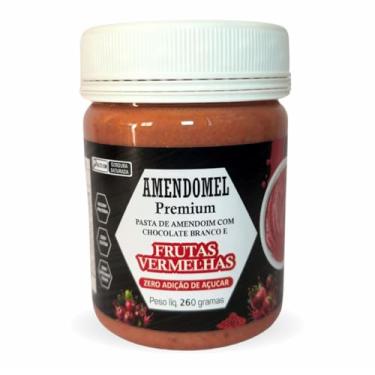 Imagem de Pasta de Amendoim Premium - 260g Chocolate Branco Com Frutas Vermelhas - Amendomel