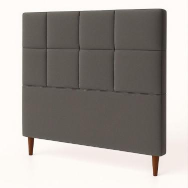 Imagem de Cabeceira Cama Box Casal 140cm Elena Estofada Cinza
