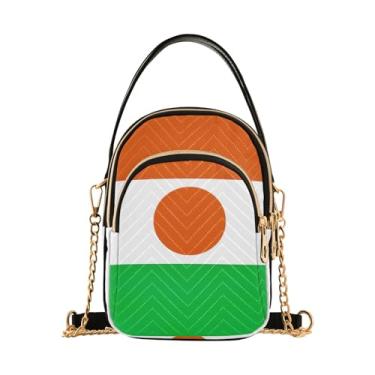 Imagem de ODAWA Bolsa lateral feminina com bandeira do Iêmen Bolsa transversal feminina pequena e leve para mulheres, Bandeira do Níger, One Size