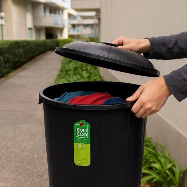 Imagem de Lixeira Gigante Coleta Seletiva Com Alça e Tampa 61 Litros Multiuso Ce
