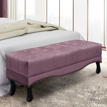 Imagem de Recamier 1,40m Com Pés Luis Xv E Capitonê Em Tecido Veludo Vicenza - Lucadi uva