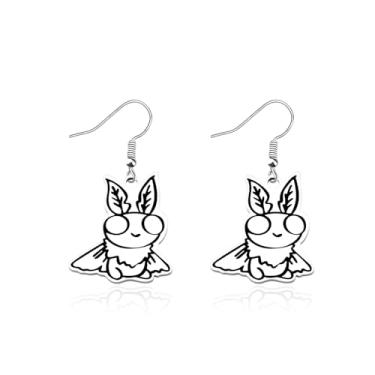 Imagem de Moth Man Inspire Merch Criptozoologia Folclore Inspire Brincos Mariposa Inseto Bruxa Mercadoria Monstro Assustador Presente, Small, Aço inoxidável, Sem pedra preciosa