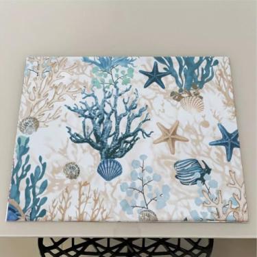 Imagem de Jogo Americano Futebol para Mesa Posta Impermeável em – Kit com 2 4 6 10 ou 12 Unidades (Praia 03,12 Peças)