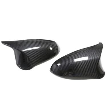 Imagem de TARLCFTE Tampas de capa de espelho de asa de fibra de carbono genuína para BMW F80 M3 F82 F83 M4 F87 M2 2015-2020 substituição, 1 par de caixas de espelho retrovisor lateral esportivo