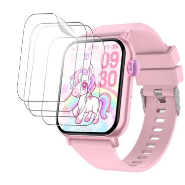 Imagem de Pacote com 4 protetores de tela para relógio inteligente ganopterygon TK09 4.6 cm – Película TPU 6H, antiarranhões, anti-impressões digitais, sem bolhas, à prova de estilhaçamento, à prova de poeira